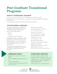 Post-Graduate Transitional Programs