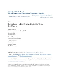 Pronghorn Habitat Suitability in the Texas Panhandle Nathan P