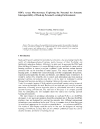 Rdfa Versus Microformats: Exploring the Potential for Semantic Interoperability of Mash-Up Personal Learning Environments