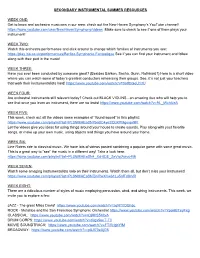 Secondary Instrumental Summer Resources Week