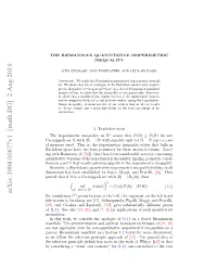 Arxiv:1908.00677V1 [Math.DG]