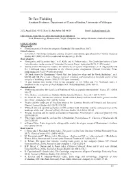 Dr Ian Fielding Assistant Professor, Department of Classical Studies, University of Michigan