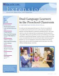 Dual-Language Learners in the Preschool Classroom