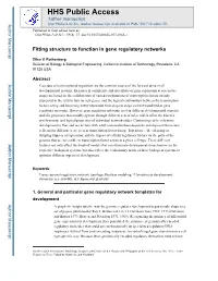 Fitting Structure to Function in Gene Regulatory Networks