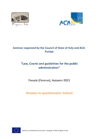 “Law, Courts and Guidelines for the Public Administration” Fiesole
