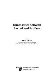 Onomastics Between Sacred and Profane