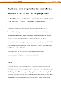 Arylstibonic Acids Are Potent and Isoform-Selective Inhibitors Of