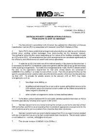 COMSAR.1/Circ.50/Rev.3 13 January 2012 DISTRESS PRIORITY COMMUNICATIONS for Rccs from SHORE-TO-SHIP VIA INMARSAT 1 the Secretari