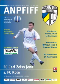 FC Carl Zeiss Jena 1. FC Köln 20