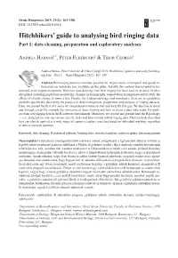 Hitchhikers' Guide to Analysing Bird Ringing Data