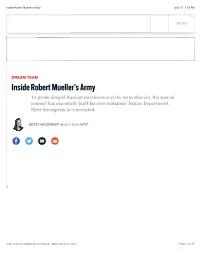 Inside Robert Mueller's Army