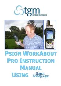 Psion Workabout Pro Instruction Manual Using Select Sheepware