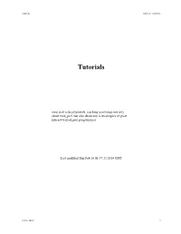 Tutorials Table of Contents