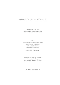Aspects of Quantum Gravity