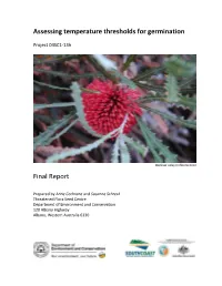 Assessing Temperature Thresholds for Germination Final Report