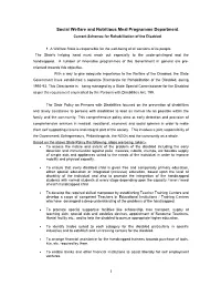 Current Schemes for Rehabilitation of the Disabled