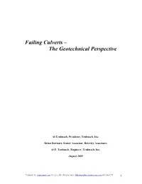 Failing Culverts – the Geotechnical Perspective