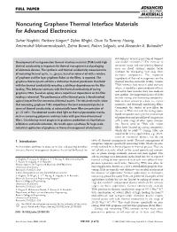 Noncuring Graphene Thermal Interface Materials for Advanced Electronics