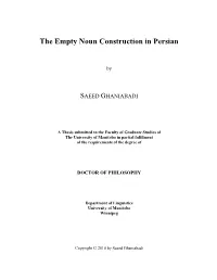The Empty Noun Construction in Persian