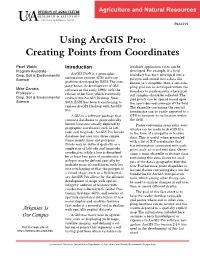 Using Arcgis Pro: Creating Points from Coordinates