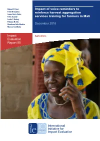 Impact of Voice Reminders to Reinforce Harvest Aggregation Services