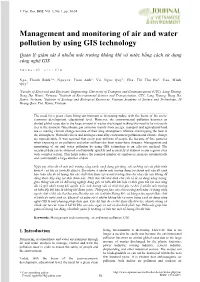 Management and Monitoring of Air and Water Pollution by Using GIS Technology