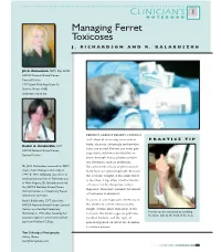 Managing Ferret Toxicoses J