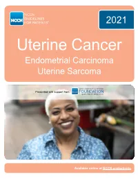 NCCN Guidelines for Patients Uterine Cancer