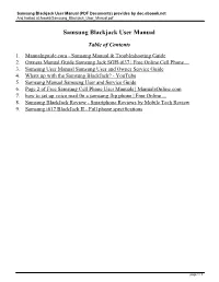 Samsung Blackjack User Manual (PDF Documents) Provides by Doc.Eboook.Net and Hosted at /Book6/Samsung Blackjack User Manual.Pdf