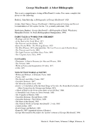 Select Bibliography of the Works of George Macdonald