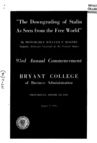 The Downgrading of Stalin As Seen from the Free World