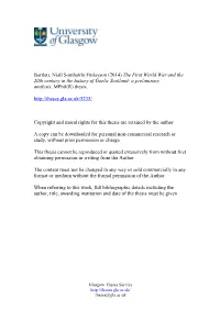 The First World War and the 20Th Century in the History of Gaelic Scotland: a Preliminary Analysis