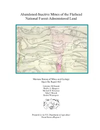 Abandoned-Inactive Mines of the Flathead National Forest-Administered Land