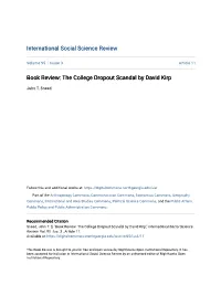 Book Review: the College Dropout Scandal by David Kirp