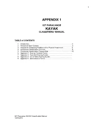 Kayak Classifiers’ Manual
