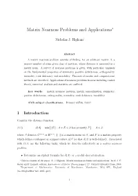 Matrix Nearness Problems and Applications∗