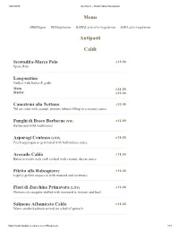 Menu Antipasti Caldi