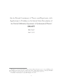 On the Formal Consistency of Theory and Experiment, with Applications