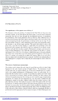 The First Quarto of King Henry V Edited by Andrew Gurr Excerpt More Information