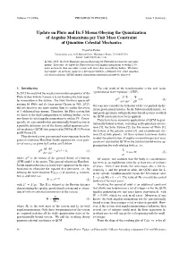 Update on Pluto and Its 5 Moons Obeying the Quantization of Angular Momentum Per Unit Mass Constraint of Quantum Celestial Mechanics