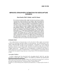 Aas 19-725 Improved Atmospheric Estimation for Aerocapture Guidance
