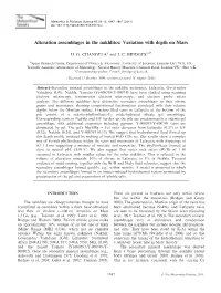 Alteration Assemblages in the Nakhlites: Variation with Depth on Mars