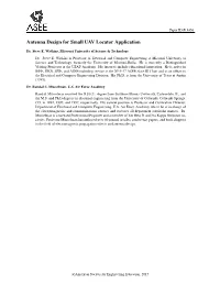 Antenna Design for Small UAV Locator Application