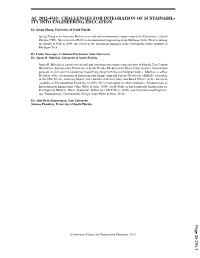 Challenges for Integration of Sustainability Into Engineering Education