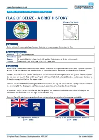 FLAG of BELIZE - a BRIEF HISTORY Where in the World