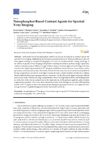 Nanophosphor-Based Contrast Agents for Spectral X-Ray Imaging