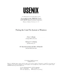 Porting the Coda File System to Windows