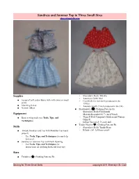 Sundress and Summer Top in Three Small Sizes Sherralynsdolls.Com