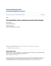 The Liberal Ethics of Non- Interference and the Pareto Principle
