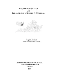 Biographical Sketch and Bibliography of Joseph C. Mitchell